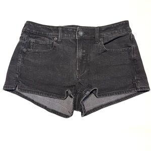 AMERICAN EAGLE Jean Shorts | Black Indie Y2K Grunge Festival Denim